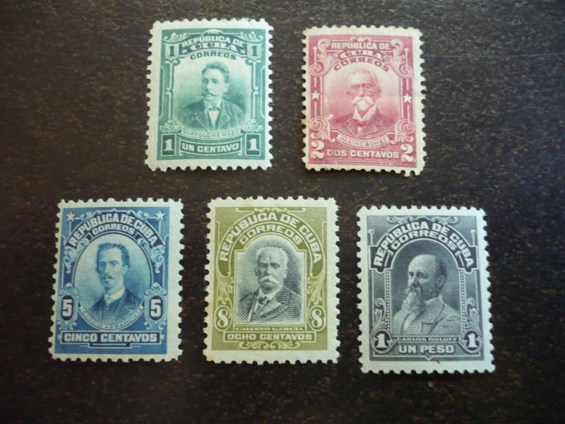 Stamps - Cuba - Scott# 247-252 - Mint Hinged Set of 5 Stamps