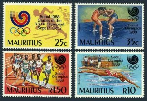 Mauritius 678-681, MNH. Michel 674-677. Olympics Seoul-1988. Wrestling,Swimming,