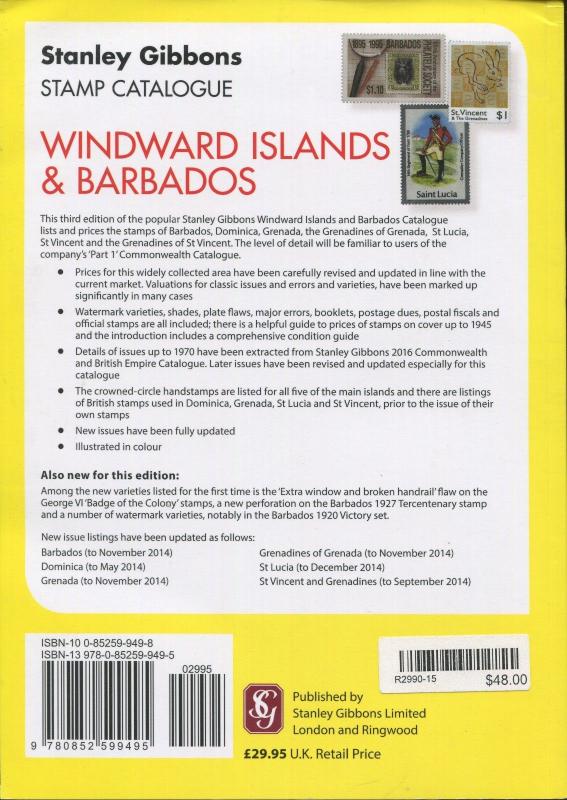 Stanley Gibbons Commonwealth Stamp Catalogue Windward Islands Barbados 3rd Edit