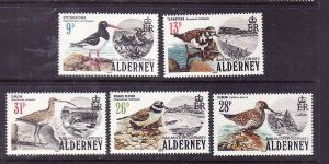 Alderney-Sc#13-17-unused NH set-Birds-id3-1984-