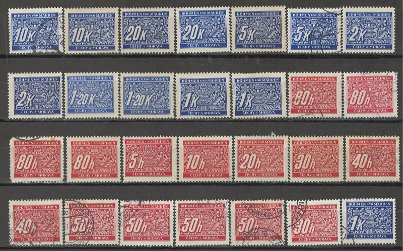 COLLECTION LOT # 4080 GERMANY OCCUPATION IN CZECHOSLOVAKIA 28 PD STAMPS 1939+