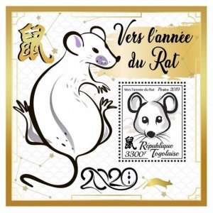 Togo - 2019 Chinese Year of the Rat 2020 - Stamp Souvenir Sheet - TG190559b