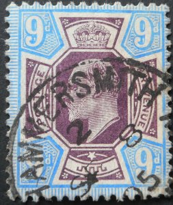 Great Britain 1902 EVII Nine Pence SG 250 used