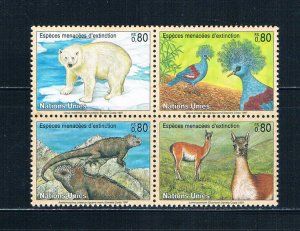 UN Geneva 301a MNH blk 4 Endangered Species 1997 (U0378)