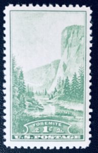 United States #756 Farley Printing - 1¢ Yosemite. Imperforate and NG as issued.