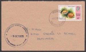 SOLOMON IS 1978 local cover BUNIKALO POSTAL AGENCY..........................U275