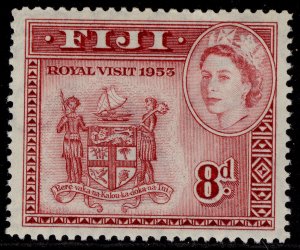 FIJI QEII SG278, 8d deep carmine red 1953 ROYAL VISIT, NH MINT.