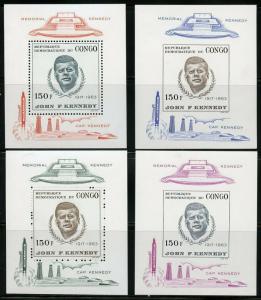 CONGO JOHN F. KENNEDY PERF AND IMPERF SOUVENIR SHEETS MINT NEVER HINGED