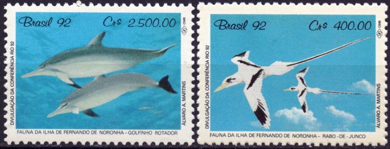 Brazil. 1992. 2455-56. Dolphins birds. MNH.