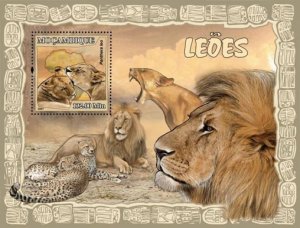 MOZAMBIQUE 2007 SHEET LIONS LEONES WILD CATS FELINES FELINOS WILDLIFE moz7118b