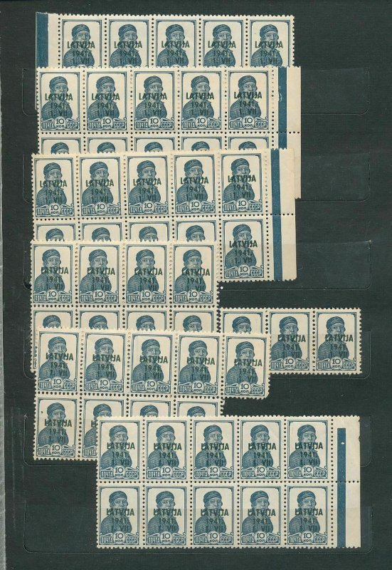 LATVIA 1941 Blocks MNH +Few Others (Apprx 450 Stamps) GM300