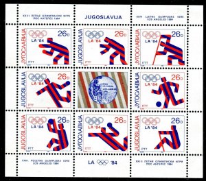 2075 - Yugoslavia 1984 - Olympic Games - Los Angeles - Olympic Medals -MNH Sheet