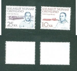 Greenland. 1990 Set. MNH. F. & A. Lynge. Sc. # 231-32. Engr: Kuhlmann