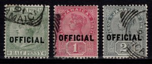 Jamaica 1890-91 Official Stamps, Set Optd. Type O2 [Used]