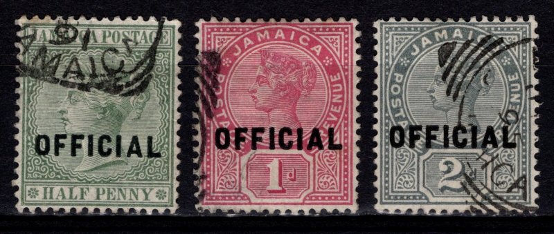 Jamaica 1890-91 Official Stamps, Set Optd. Type O2 [Used]