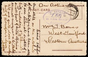 Australia Military Franked Postcard from Cairo, Egypt to W. Australi (1915) VF M