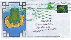 US ART COVER EXCHANGE ACE SPECIAL FROG CACHET AND (2) FROG STAMPS ON SPC 2020