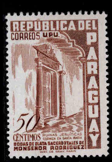 Paraguay Scott 493 MH* stamp 1955 typical centering