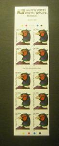 Scott 3050a, 20c Pheasant, Booklet pane of 10, #V3233, MNH Beauty