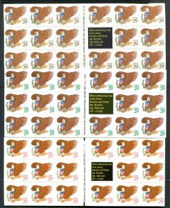 US SC 2595 2596 2597 3 DIFFERENT BOOKLETS 3 COLORS OF EAGLE & SHIELD  29¢