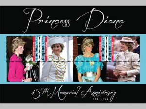 Guyana - 2012 - Princess Diana 15th Memorial Anniversary - Sheet Of 4 - MNH