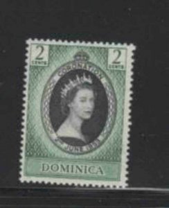 DOMINICA #141 1953 CORONATION ISSUE MINT VF LH O.G bb
