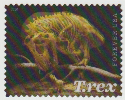 SC# 5412 - (55c) - T.rex (lenticular) - 3 of 4  used single off paper