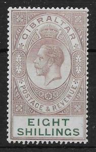 GIBRALTAR SG101 1924 8/= DULL PURPLE & GREEN MTD MINT