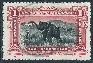 Belgian Congo, Sc #25, 1fr Used