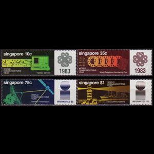 SINGAPORE 1983 - Scott# 430-3 Communication Set of 4 LH