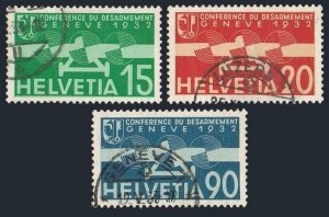 Switzerland C16-C18,used.Michel 256-258. Air Post 1932.Front view of airplane.