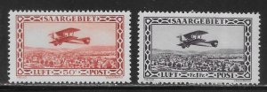 Saar C1-2 1928 Airmail set MNH (*sch*)