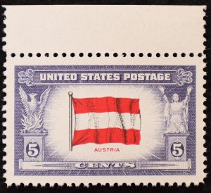 U.S. Mint Stamp Scott #919 5c Overrun Nations Sheet Margin, Superb Jumbo. NH.