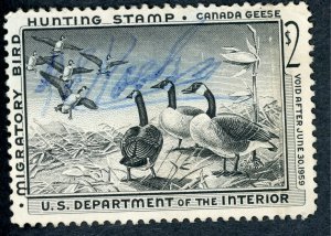 #RW25 – 1958 $2.00 Canada Geese. Used.