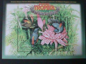 MALAYSIA-2002-SC#888  LOVELY TROPICAL BIRDS-MNH -S/S-VERY FINE-LAST ONE