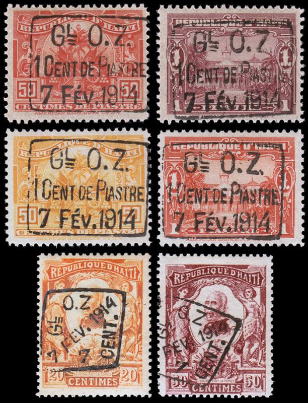 Haiti Scott 213-214, 215-216, 217-218 (1914) Mint H F-VF, CV $3.40