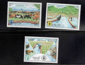 LAOS Scott 1247-1249 MNH** 1995  FAO stamp set