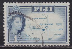 Fiji 182 Map of the Islands 1966