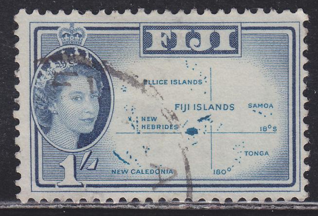 Fiji 182 Map of the Islands 1966