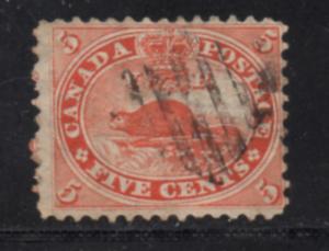 Canada Sc 15 1859 5 c beaver stamp used