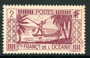 Polynesia Oceanie 1934 French Colony 2¢ Fisherman Scott #81 MNH V127