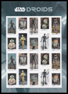 US 5573-5582 5582b Star Wars Droids F sheet 20 MNH 2021