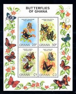 [70800] Ghana 1982 Insects Butterflies Souvenir Sheet MNH