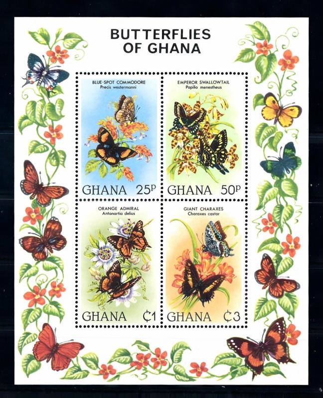 [70800] Ghana 1982 Insects Butterflies Souvenir Sheet MNH