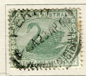 AUSTRALIA WESTERN AUS; 1890s early classic Swan issue fine used 1/2d. value