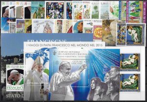 2016 Vaticano complete year 28v.+3MS+1booklet MNH