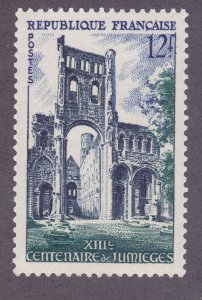 France 725 MNH 1954 12fr Abbey Ruins at Jumièges 13th Century Issue