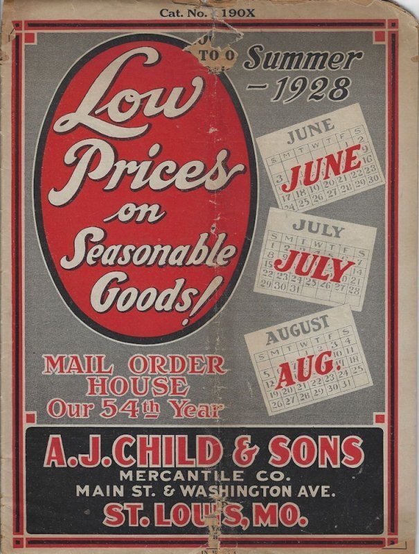 Ephemera: 1928 - Household Products Mail Order Catalog