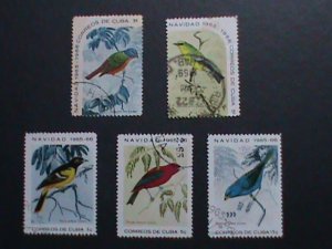 ​CUBA-1965-66 VERY OLD CUBA STAMPS-CUBA LOVELY BIRDS USED WE SHIP TO WORLDWIDE