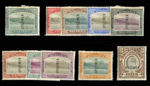 Dominica #25-34S Cat$190, 1903 Edward, complete set, overprinted Specimen, hi...